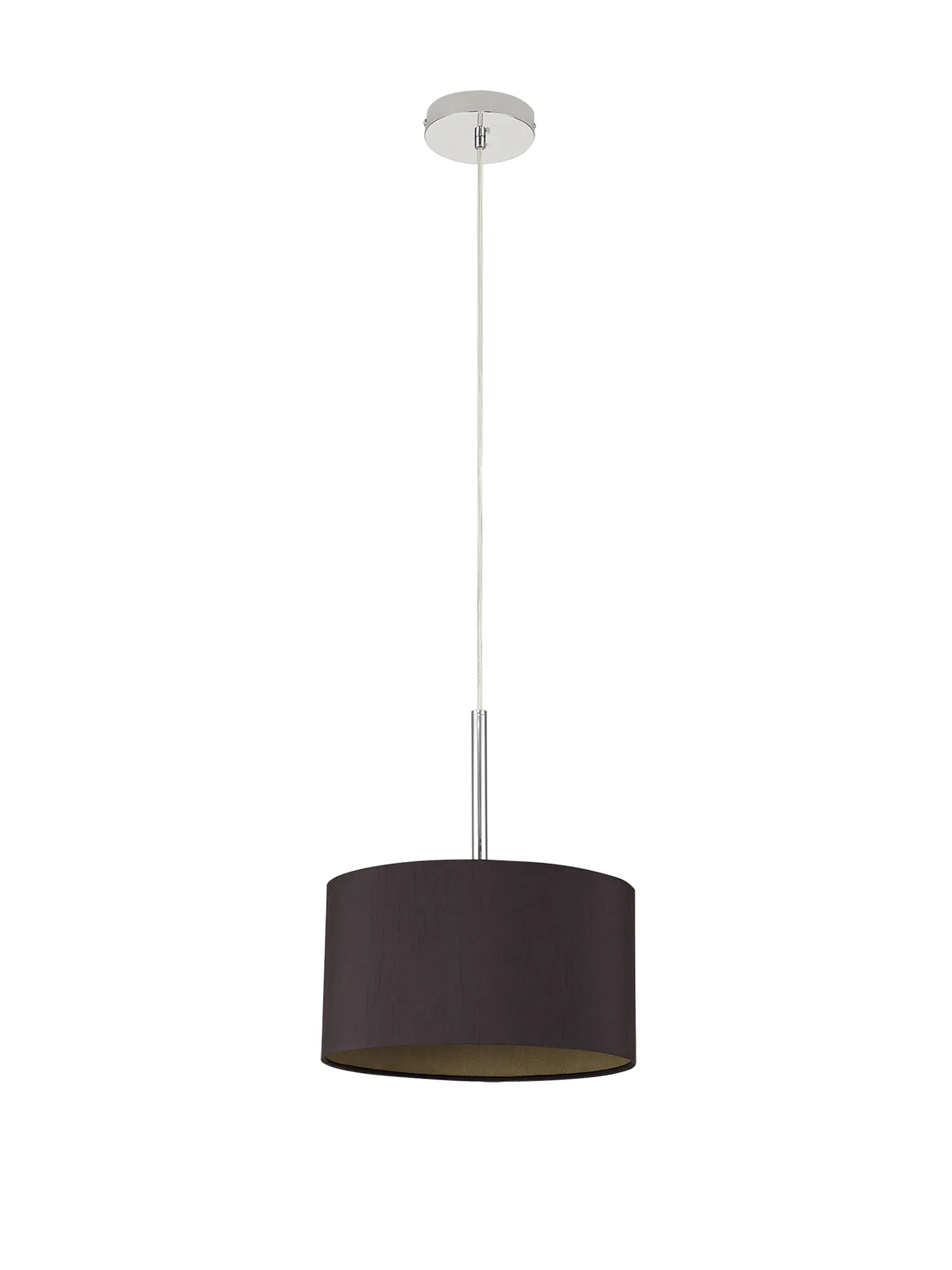 Baymont 30cm Pendant 1 Light Polished Chrome, Midnight Black/Green Olive DK0123  Deco Baymont CH BL/GR